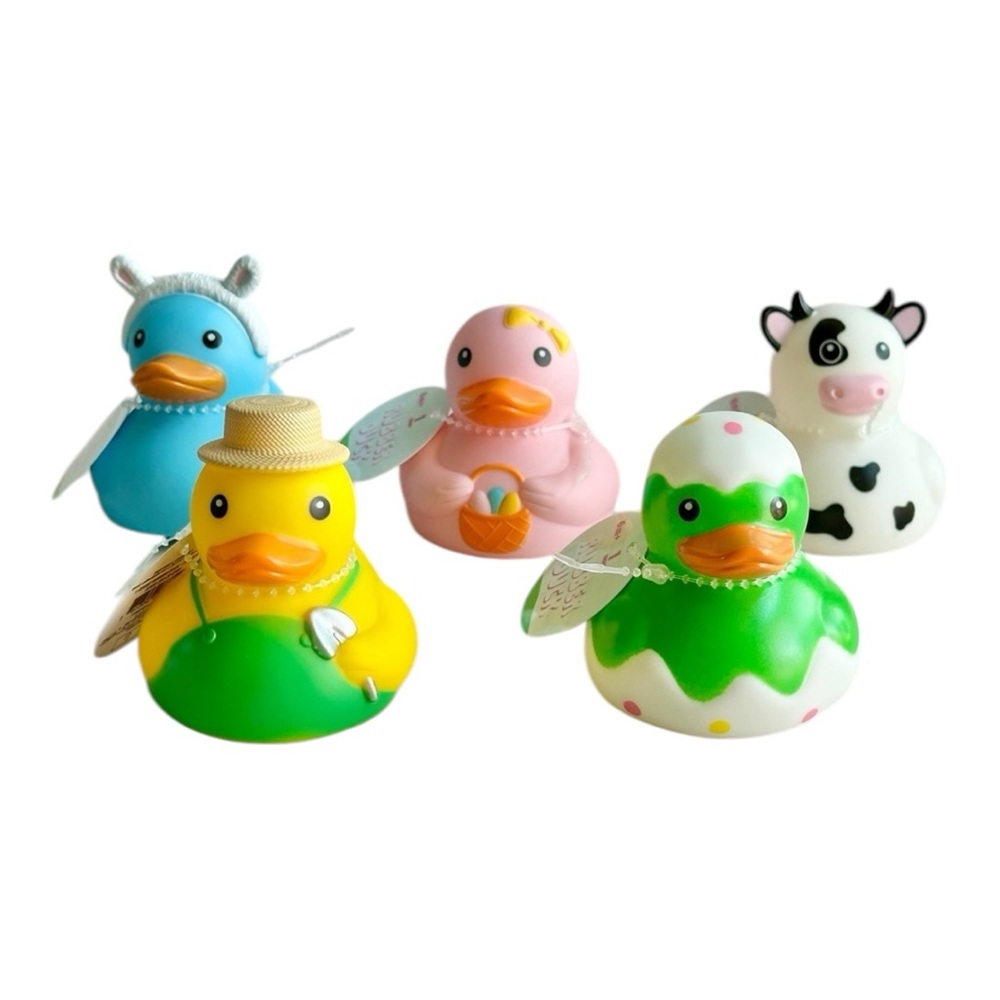 Easter Spring Rubber Ducks Complete Set of 4